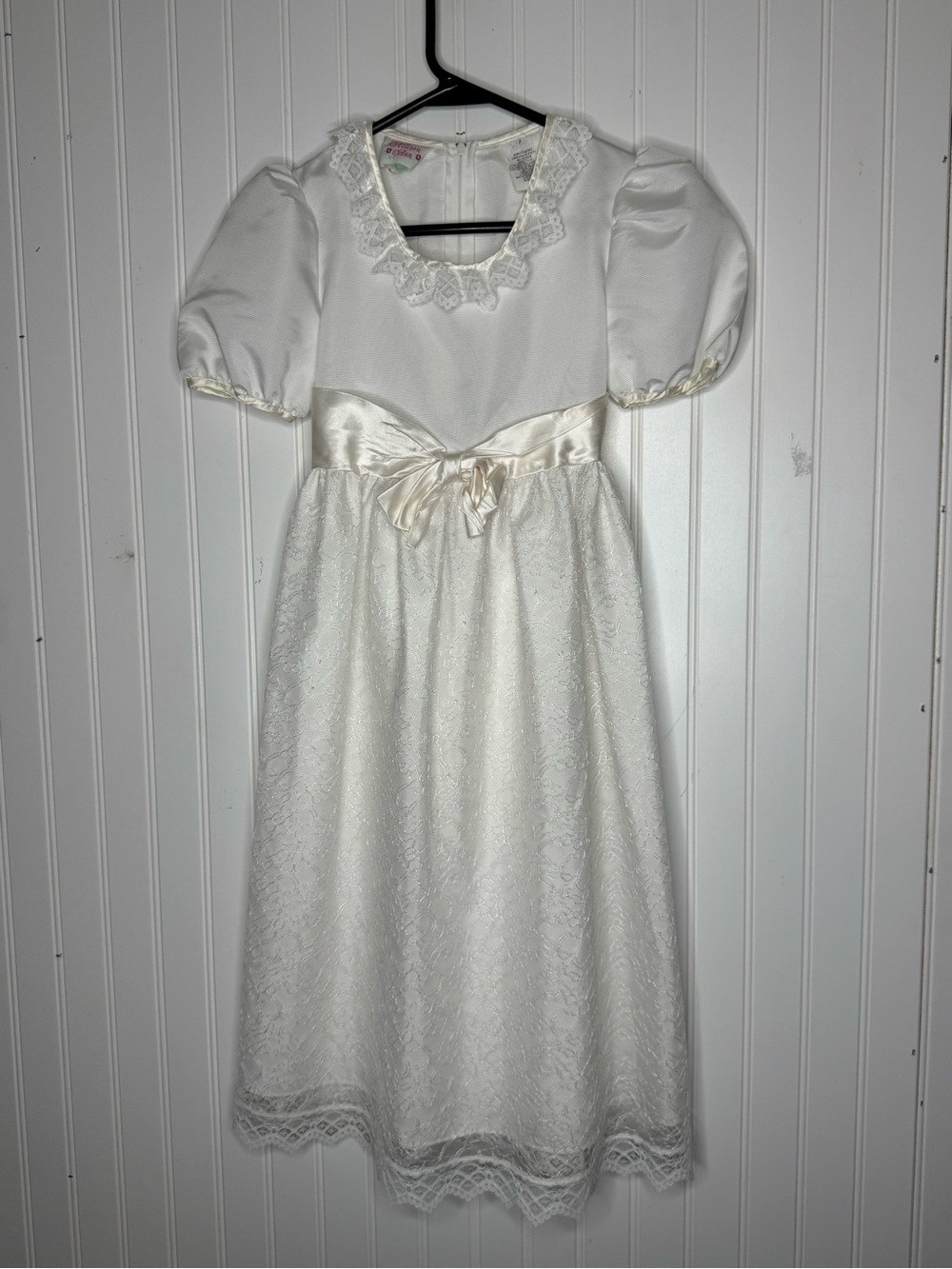Vintage Allison Ann Girl’s White Special Occasion Dress Baptismal Communion Sz 7
